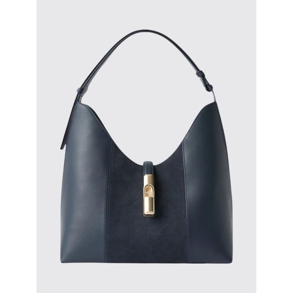 Furla Women Furla Goccia Flared Suede And Smooth Leather Shoulder Bag